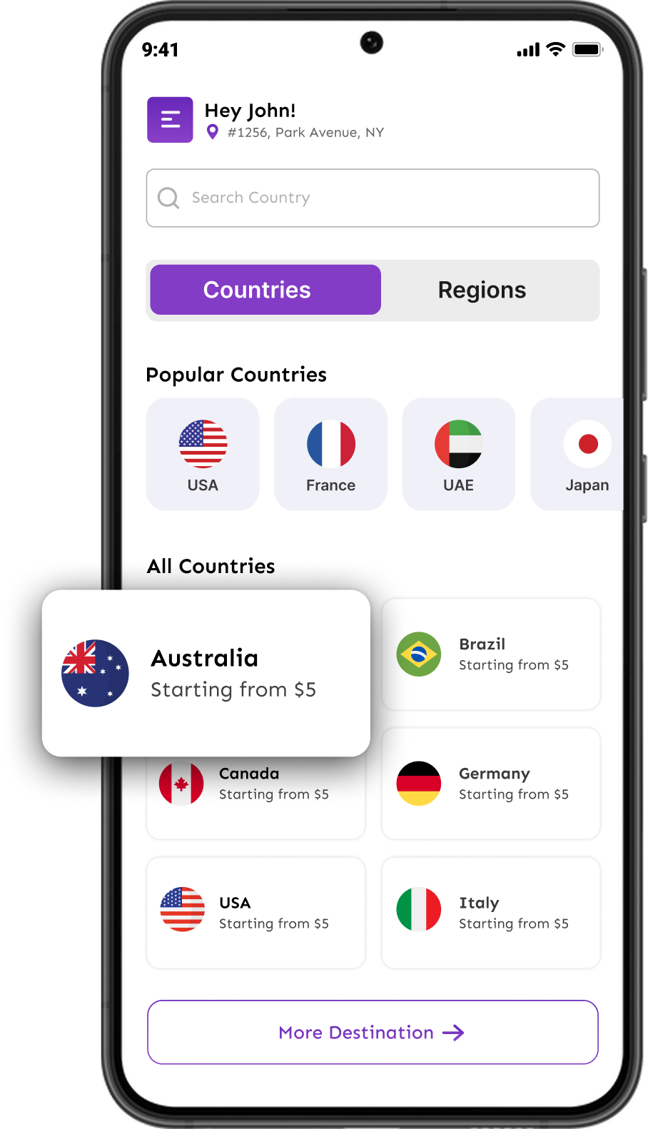 Buy Roamvy eSIM plan directly in the app for instant international mobile data